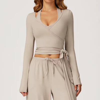 2 PIECE V-NECK + LONG SLEEVE TOP
